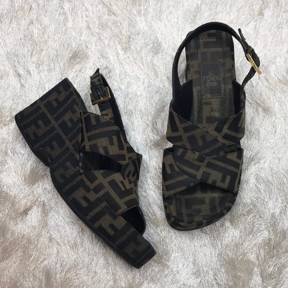 Fendi Zucca Monogram Wedges